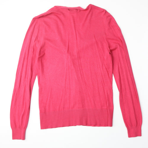 Papaya Womens Pink V-Neck Viscose Cardigan Jumper Size 18