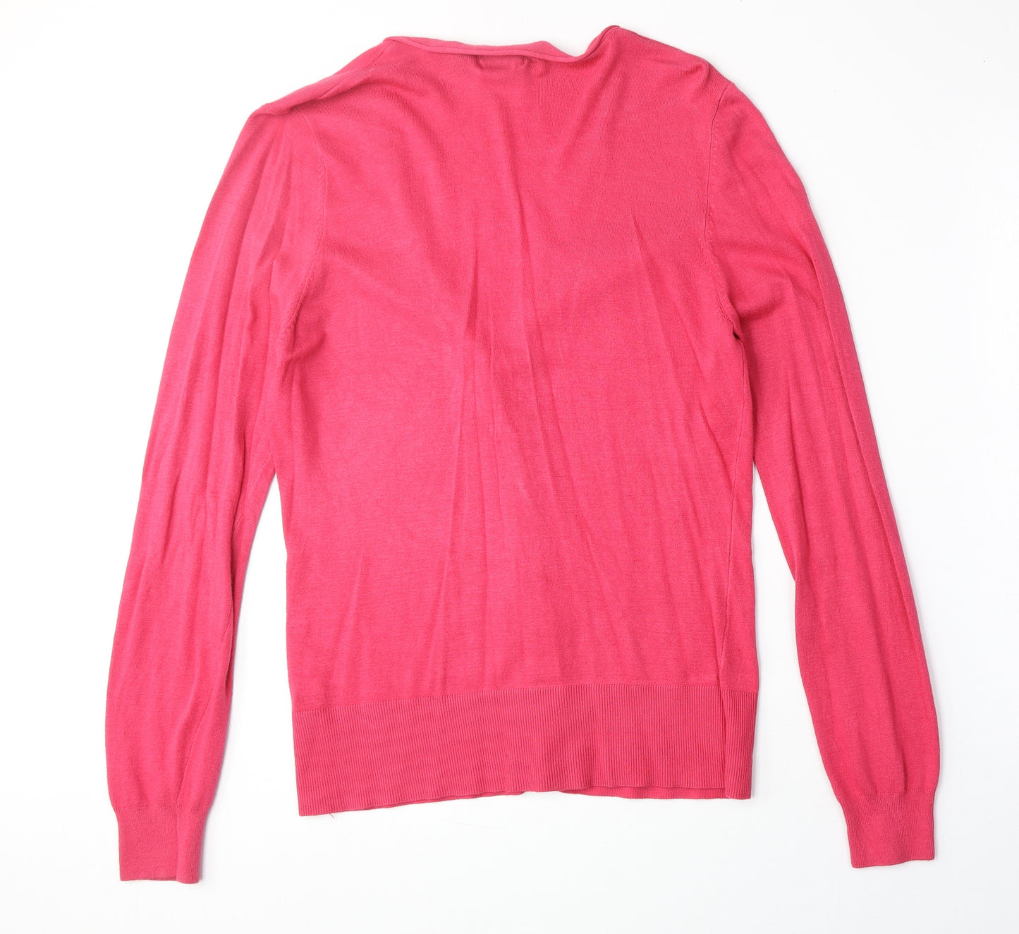 Papaya Womens Pink V-Neck Viscose Cardigan Jumper Size 18
