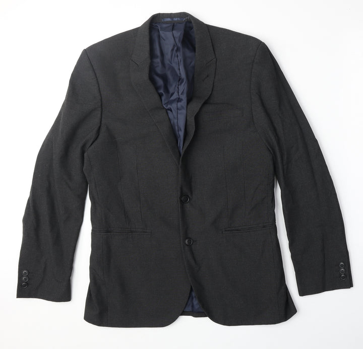 NEXT Mens Grey Polyester Jacket Suit Jacket Size 40 Regular