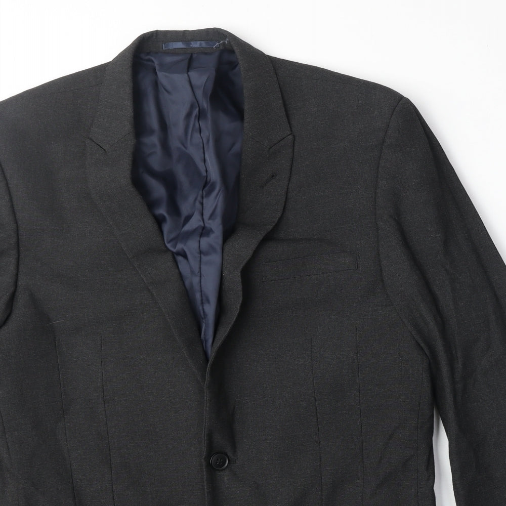 NEXT Mens Grey Polyester Jacket Suit Jacket Size 40 Regular