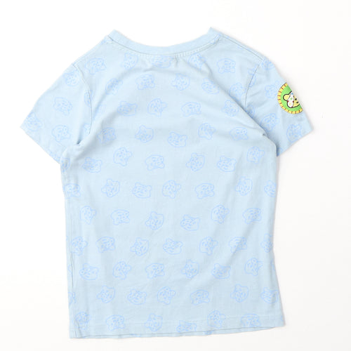 George Boys Blue 100% Cotton Basic T-Shirt Size 4-5 Years Round Neck Pullover - Earn Your Pudsey Badge