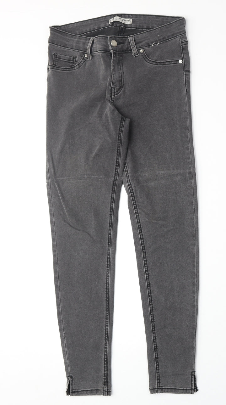 Denim & Co. Womens Grey Cotton Skinny Jeans Size 10 Regular Zip