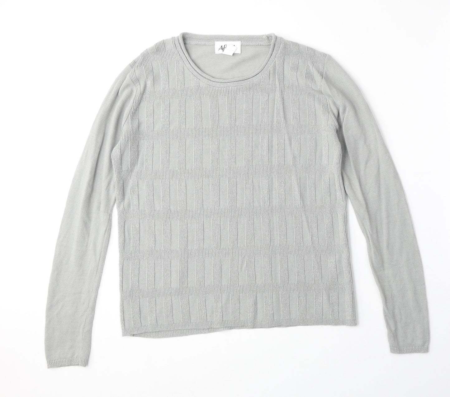 Afibel Womens Gold Round Neck Acrylic Pullover Jumper Size 14