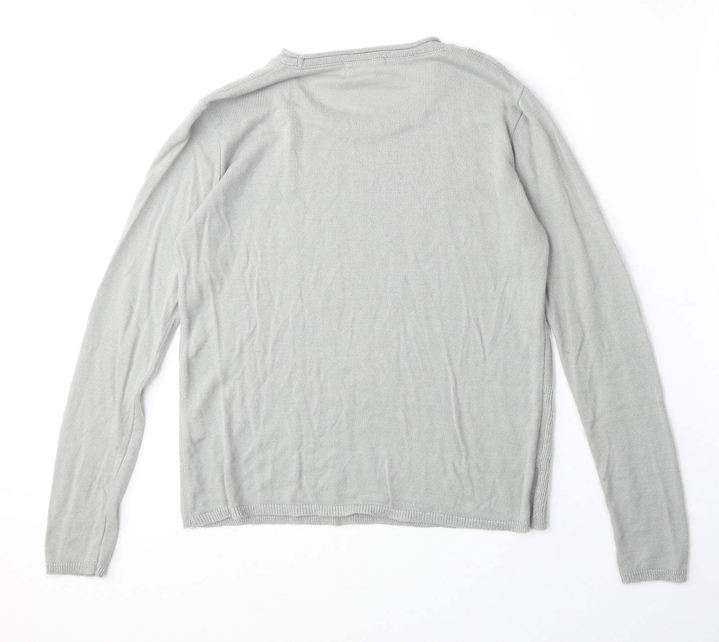 Afibel Womens Gold Round Neck Acrylic Pullover Jumper Size 14