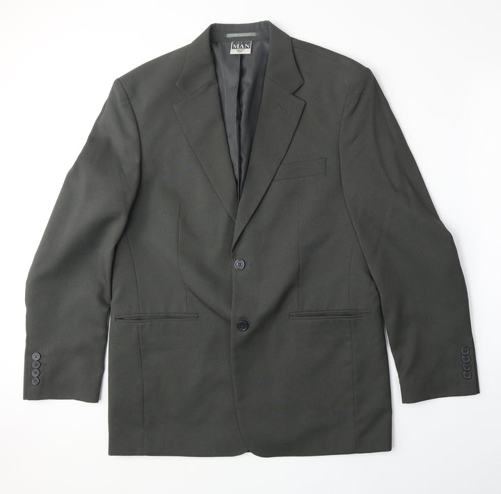 Premier Man Mens Grey Polyester Jacket Suit Jacket Size 40 Regular