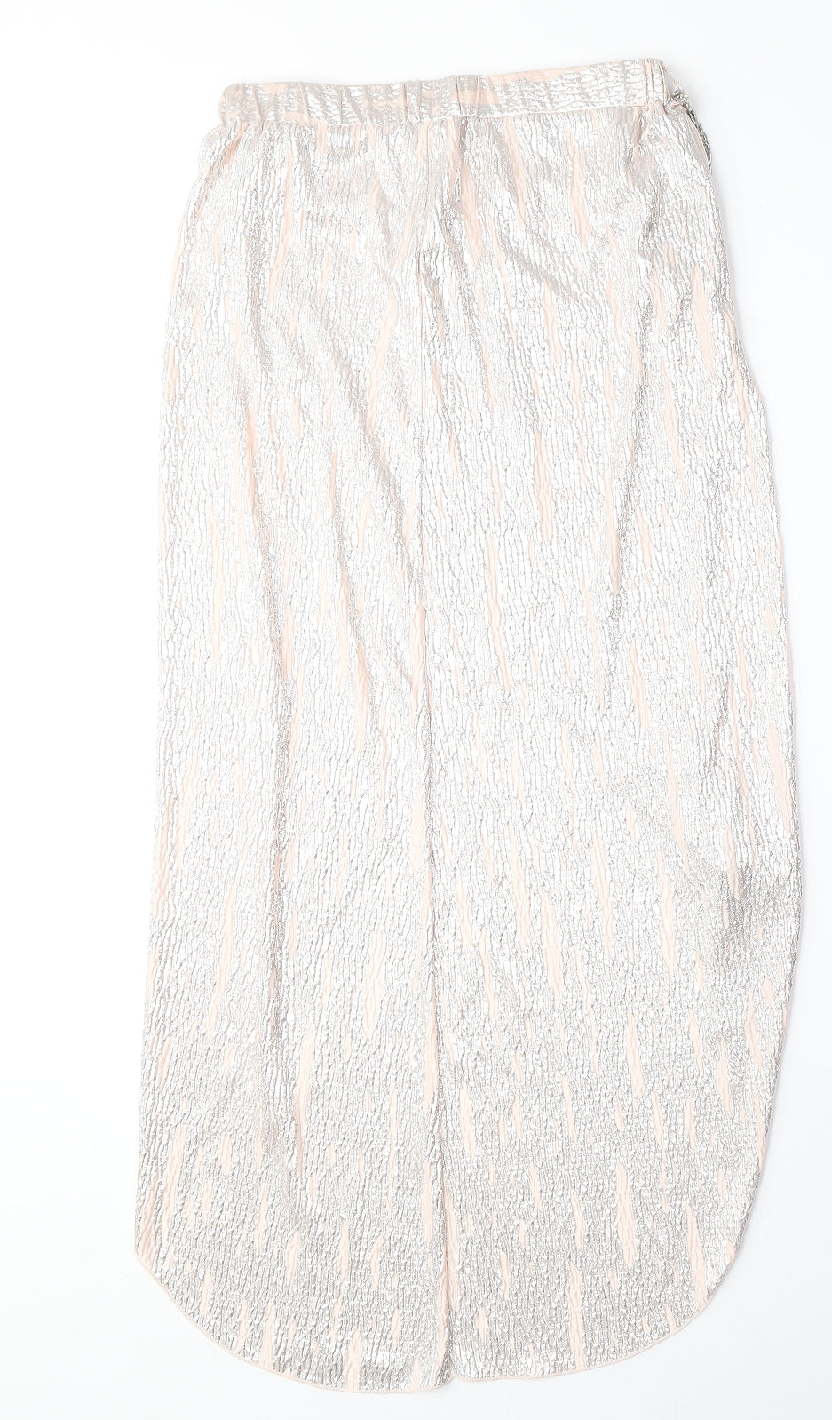 River Island Womens Pink Herringbone Polyester A-Line Skirt Size 8 - Chain Belt Included