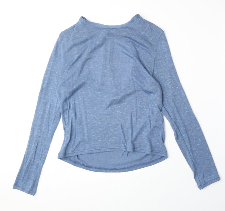 H&M Womens Blue Round Neck Polyester Pullover Jumper Size L