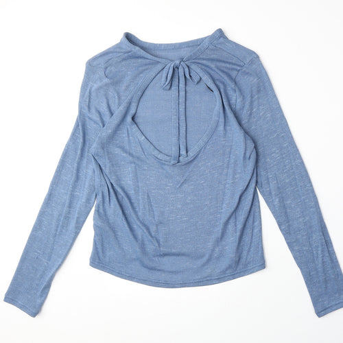 H&M Womens Blue Round Neck Polyester Pullover Jumper Size L