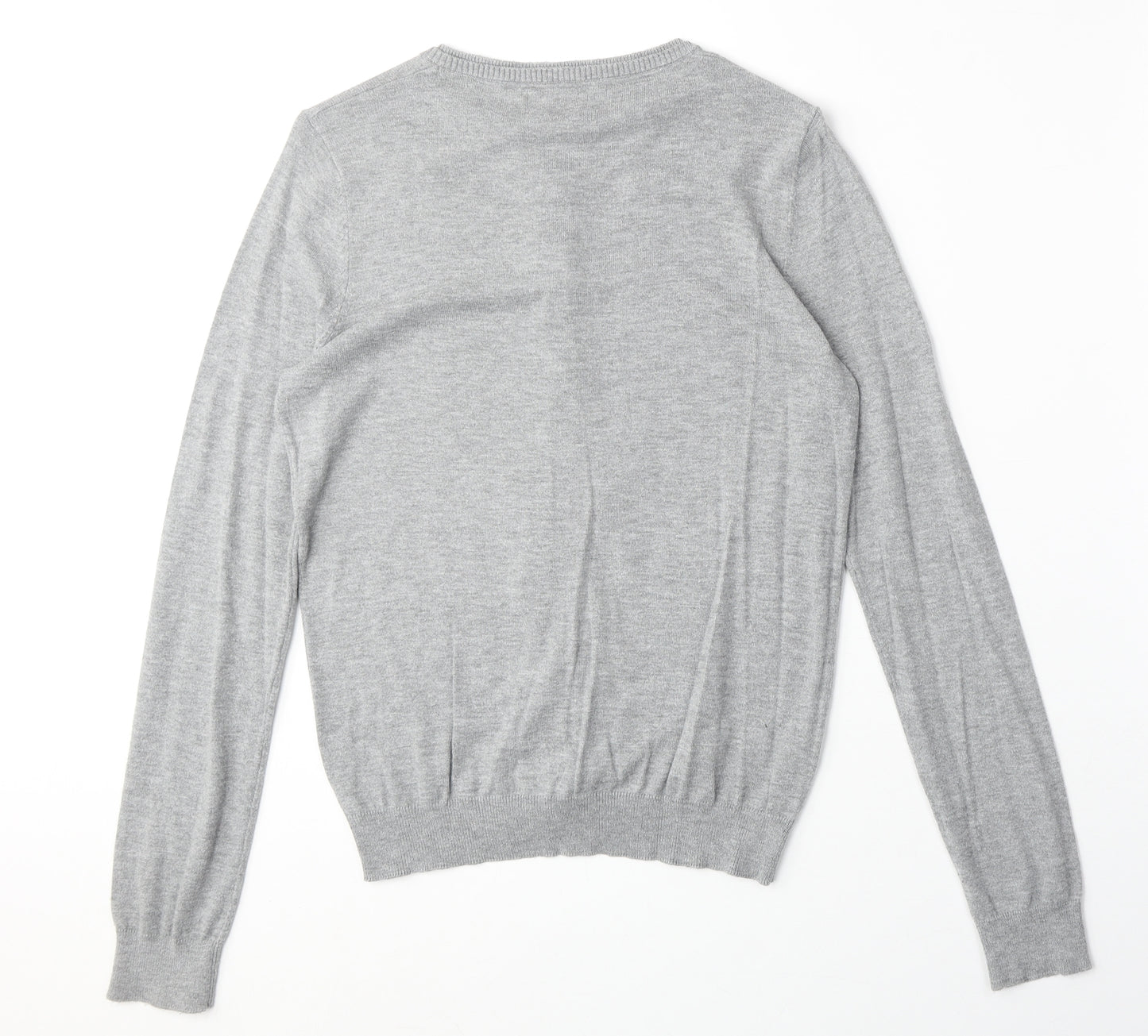 NEXT Womens Grey Round Neck Acrylic Cardigan Jumper Size 10