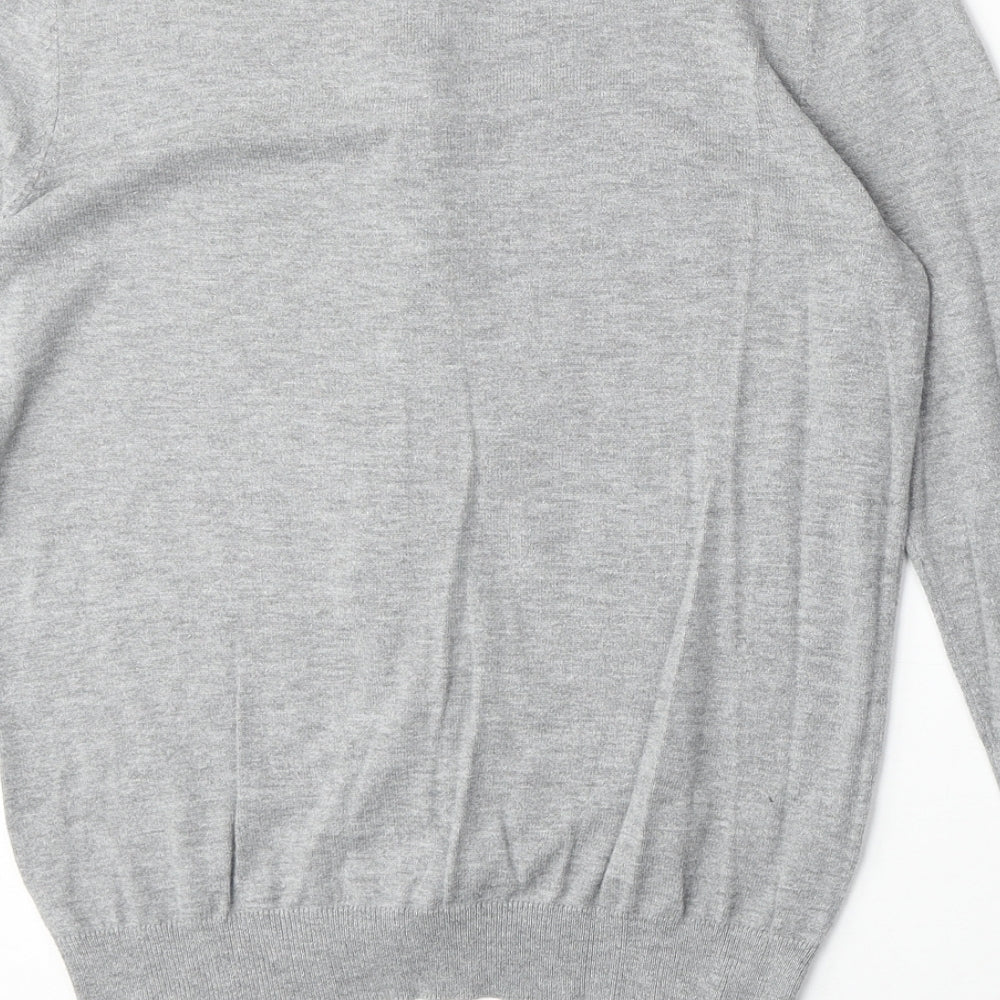 NEXT Womens Grey Round Neck Acrylic Cardigan Jumper Size 10