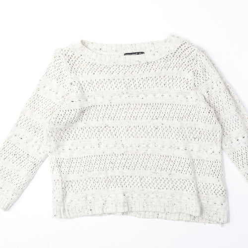 Atmosphere Womens Beige Round Neck Acrylic Pullover Jumper Size 14
