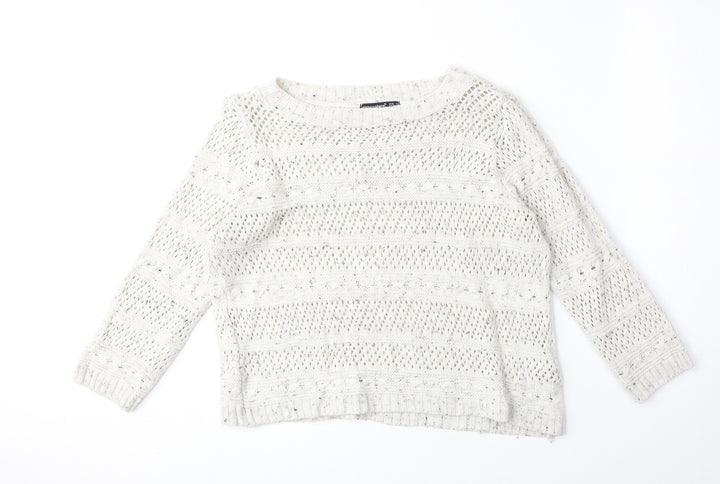 Atmosphere Womens Beige Round Neck Acrylic Pullover Jumper Size 14