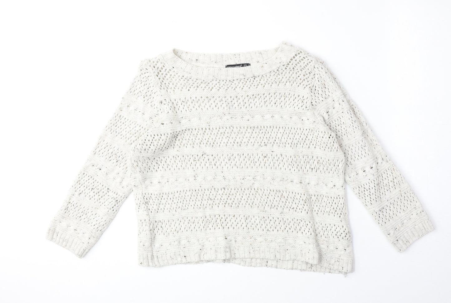 Atmosphere Womens Beige Round Neck Acrylic Pullover Jumper Size 14