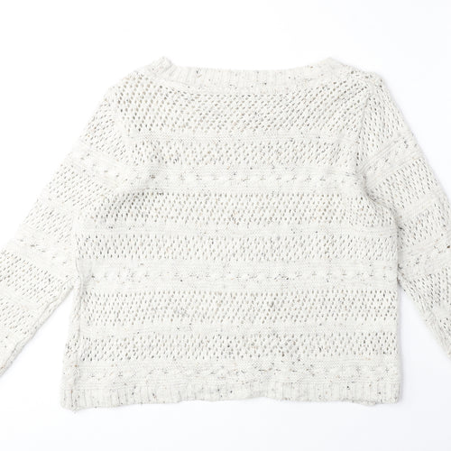 Atmosphere Womens Beige Round Neck Acrylic Pullover Jumper Size 14
