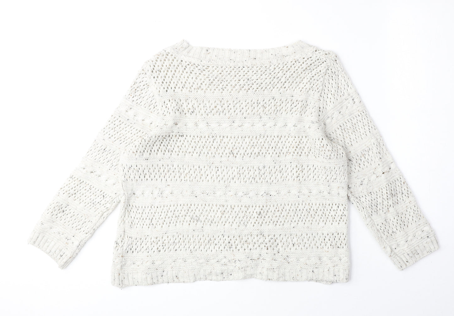 Atmosphere Womens Beige Round Neck Acrylic Pullover Jumper Size 14