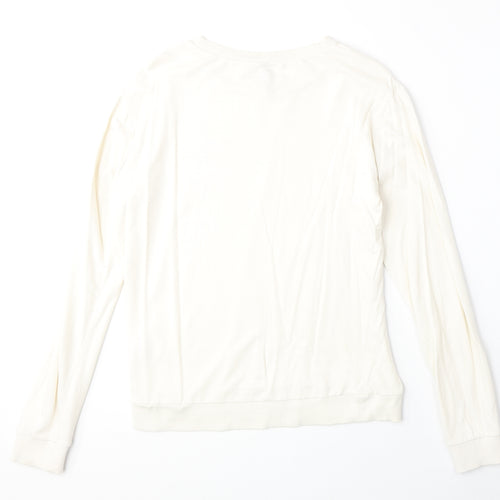 H&M Womens Beige 100% Cotton Pullover Sweatshirt Size S Pullover - No Bad Vibes