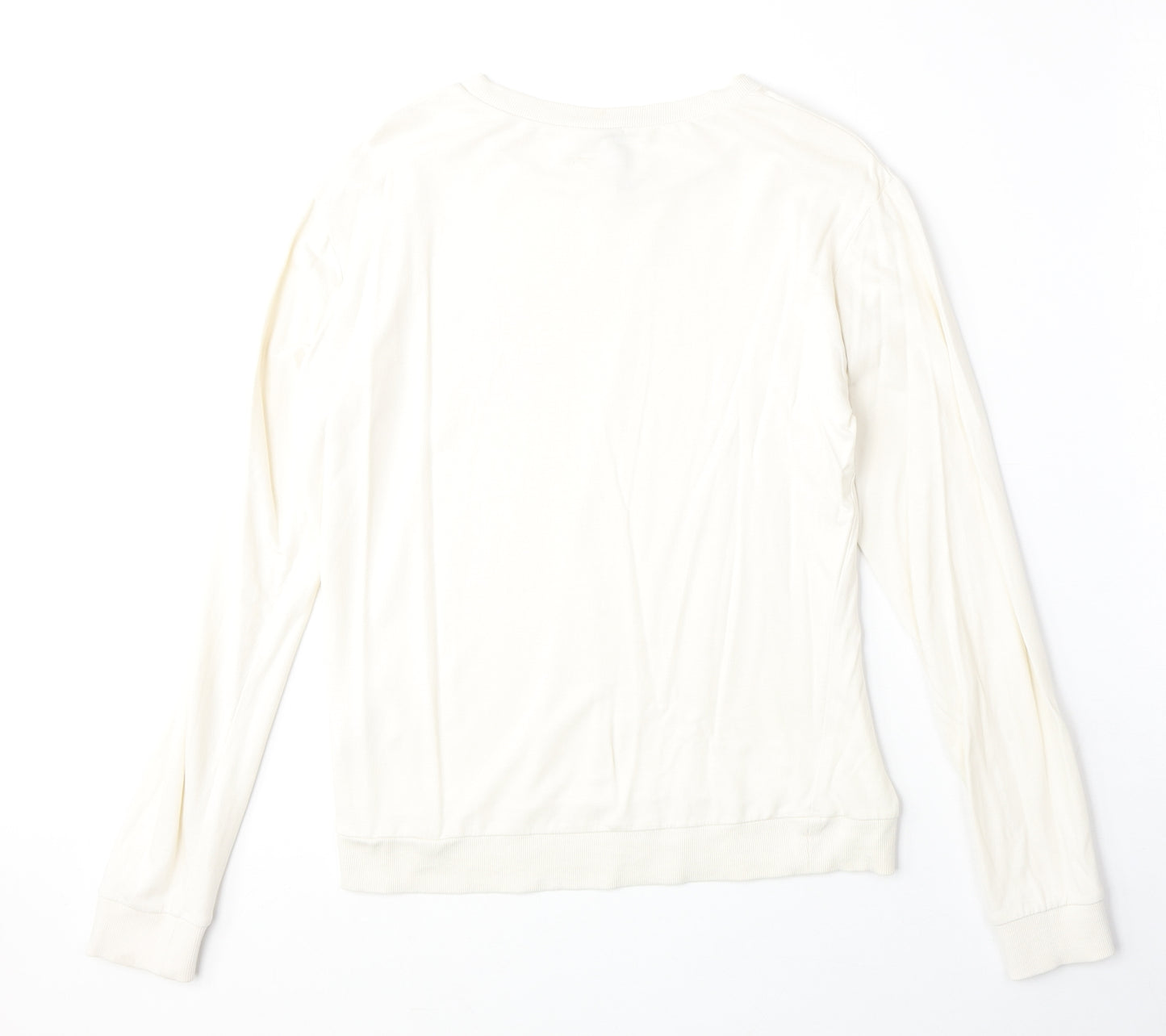 H&M Womens Beige 100% Cotton Pullover Sweatshirt Size S Pullover - No Bad Vibes