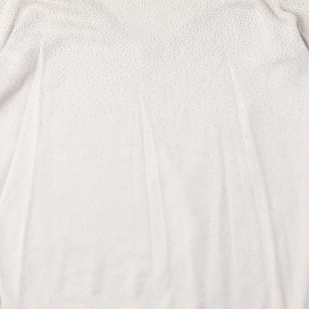 Oasis Womens Beige V-Neck Acrylic Pullover Jumper Size S