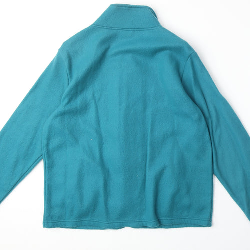 Anne De Lancay Womens Blue Jacket Size M Zip - Flower Detail