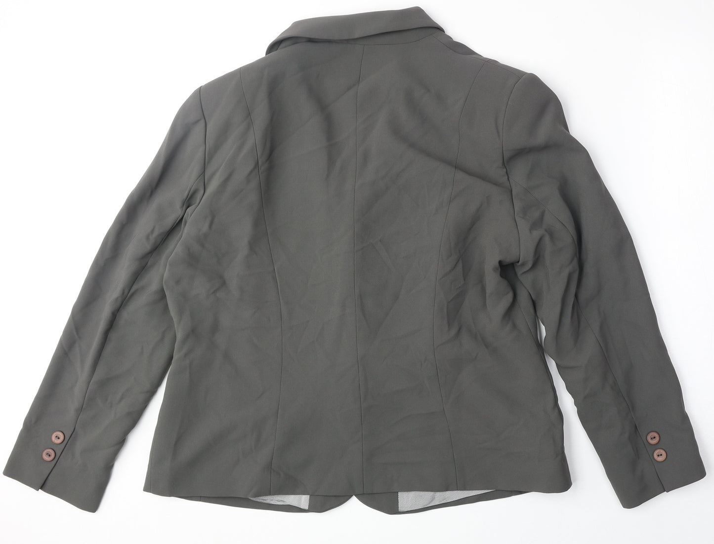 Busy Womens Grey Polyester Jacket Suit Jacket Size 18