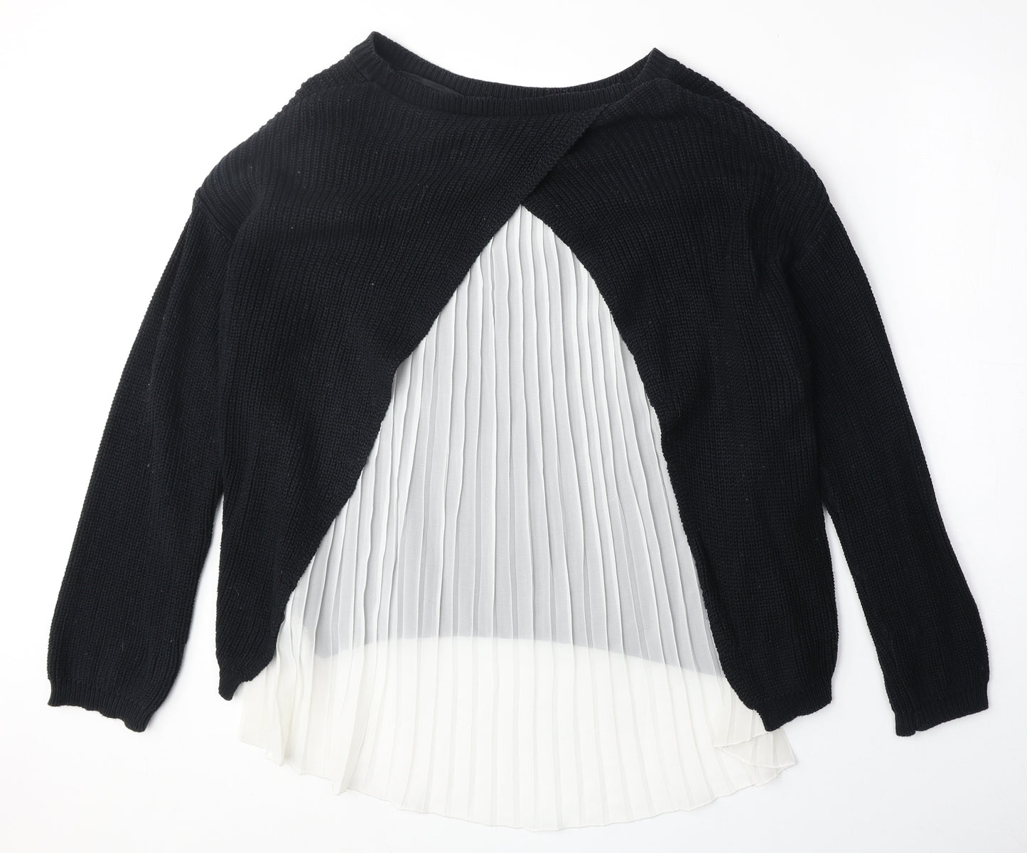 Atmosphere Womens Black Round Neck Cotton Pullover Jumper Size 16