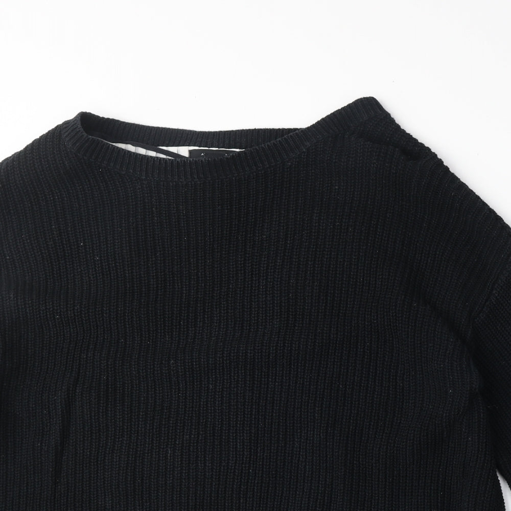 Atmosphere Womens Black Round Neck Cotton Pullover Jumper Size 16
