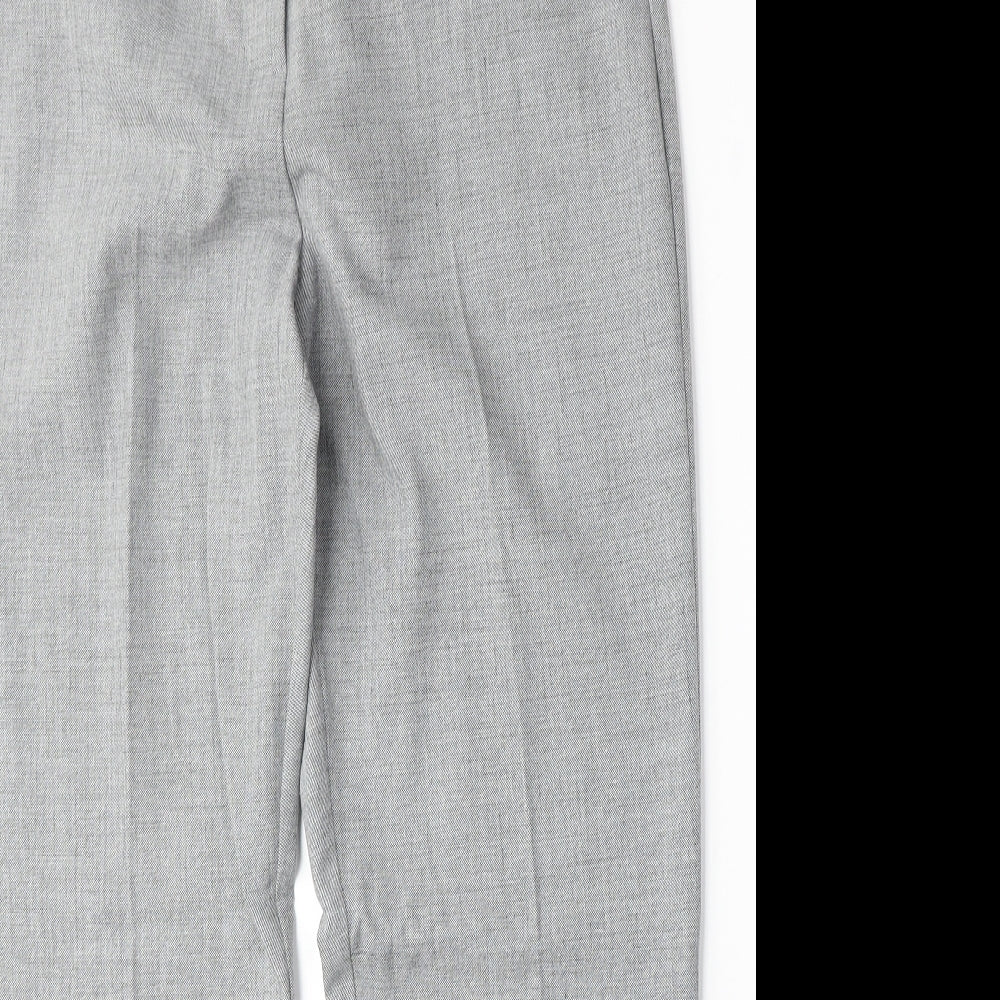 F&F Womens Grey Polyester Chino Trousers Size 12 Regular Zip