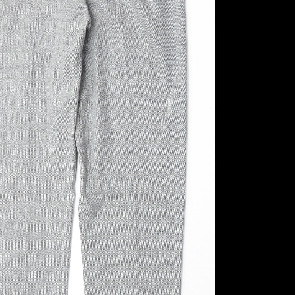 F&F Womens Grey Polyester Chino Trousers Size 12 Regular Zip