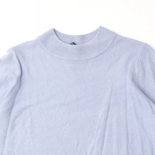 Original Womens Purple Round Neck Acrylic Pullover Jumper Size 16