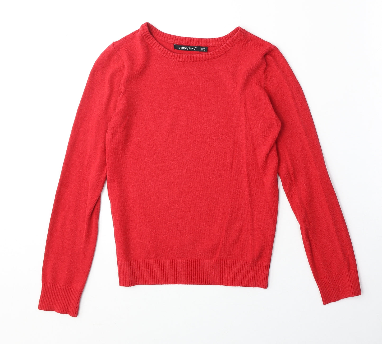 Atmosphere Womens Red Round Neck Viscose Pullover Jumper Size 12 - Size 12/14