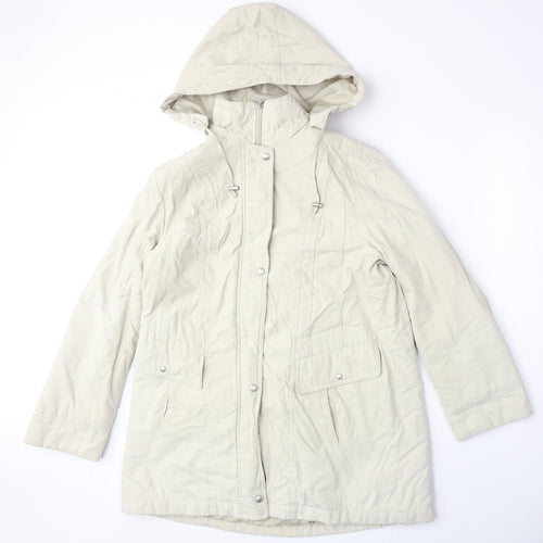 BM Womens Beige Parka Coat Size M Zip