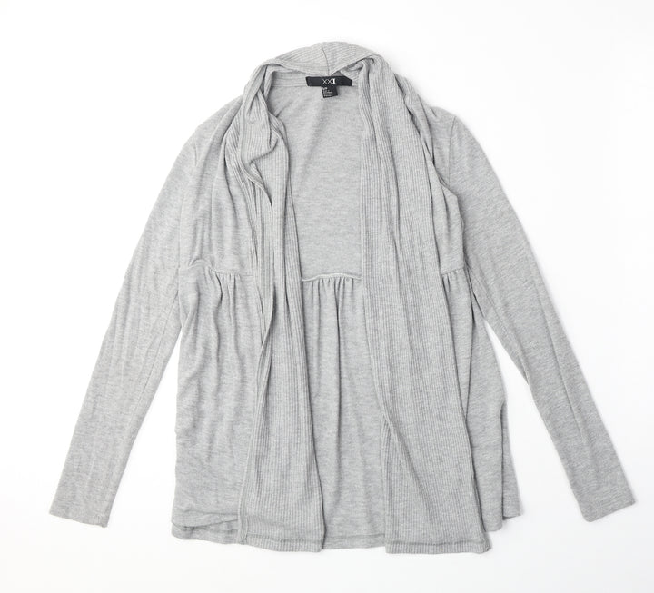 XXI Womens Grey V-Neck Polyester Cardigan Jumper Size S