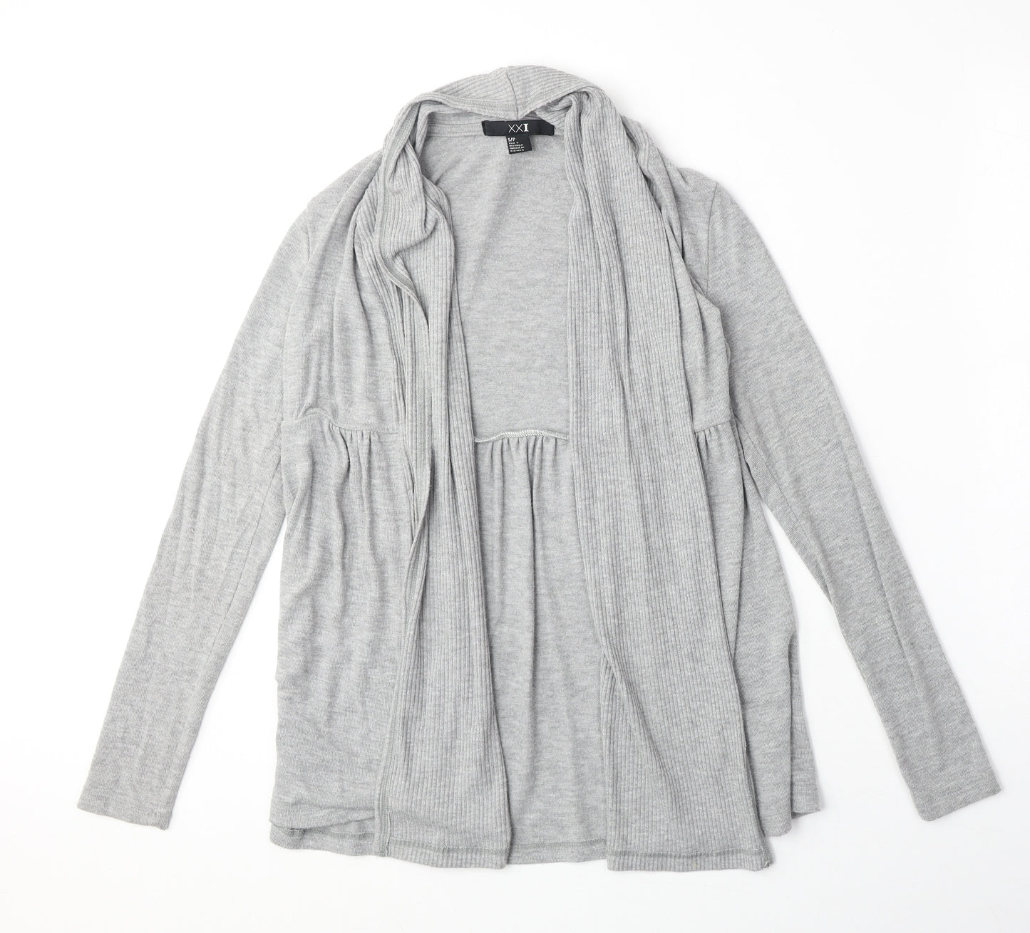 XXI Womens Grey V-Neck Polyester Cardigan Jumper Size S
