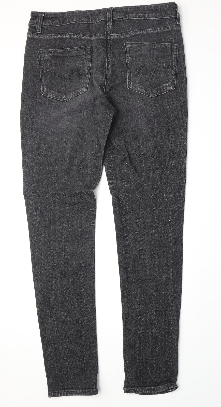 NEXT Womens Grey Cotton Straight Jeans Size 10 Regular Zip