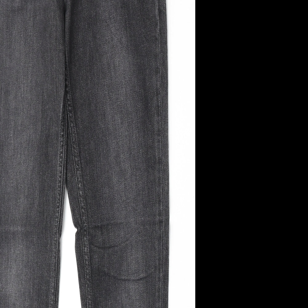 NEXT Womens Grey Cotton Straight Jeans Size 10 Regular Zip
