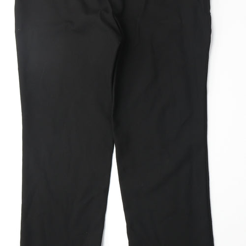 Marks and Spencer Womens Black Polyester Trousers Size 10 Regular Zip