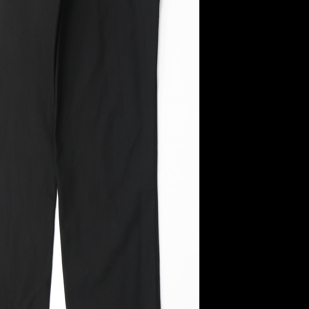 Marks and Spencer Womens Black Polyester Trousers Size 10 Regular Zip