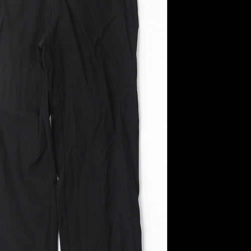 Peacocks Womens Black Polyester Trousers Size 8 Regular Zip