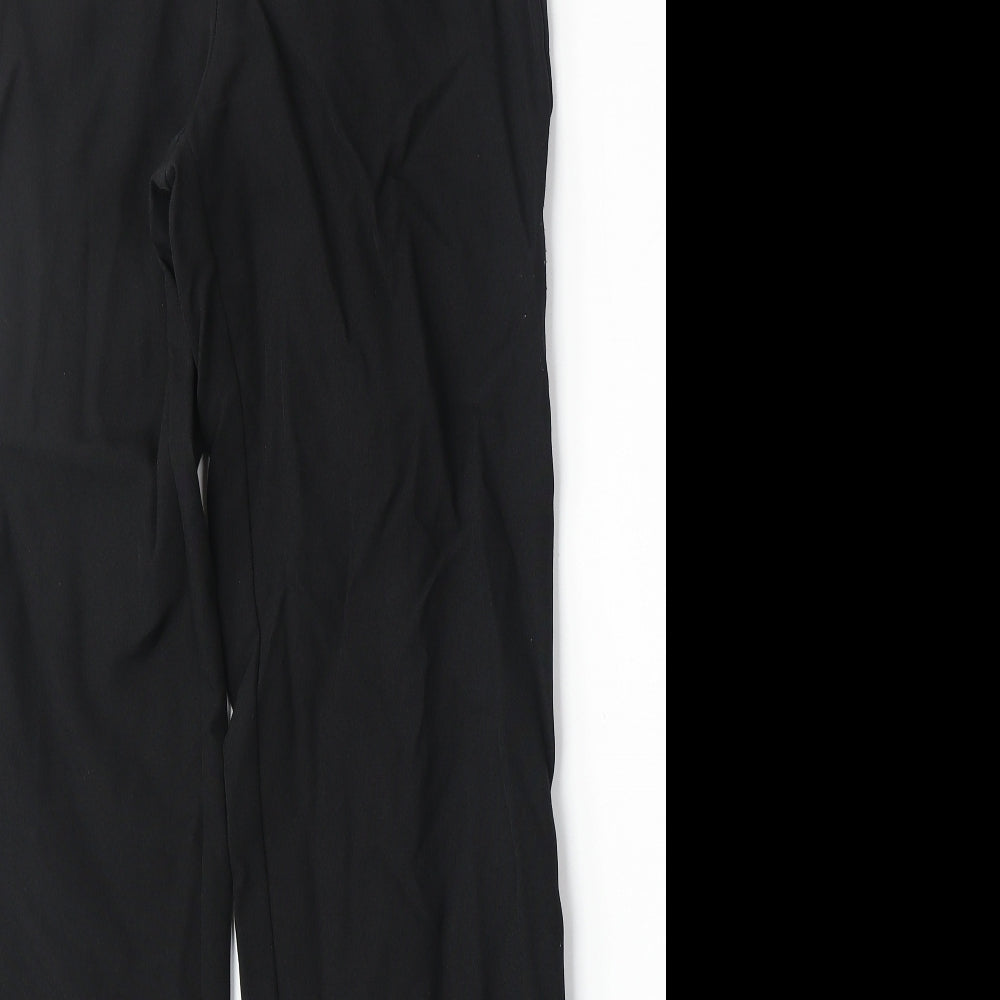 Peacocks Womens Black Polyester Trousers Size 8 Regular Zip