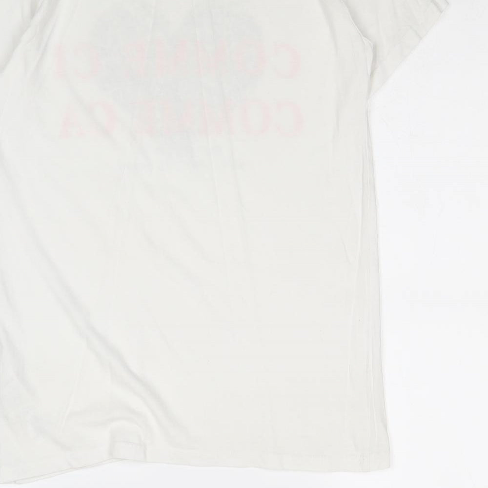 New Look Womens White 100% Cotton Basic T-Shirt Size 10 Round Neck - Comme Ci Comme Ca