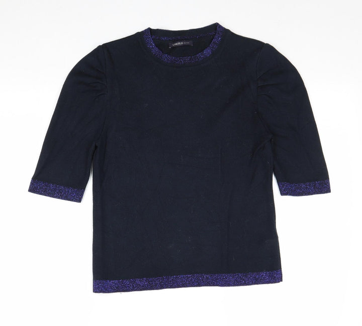 Marks and Spencer Womens Blue Round Neck Viscose Pullover Jumper Size 10
