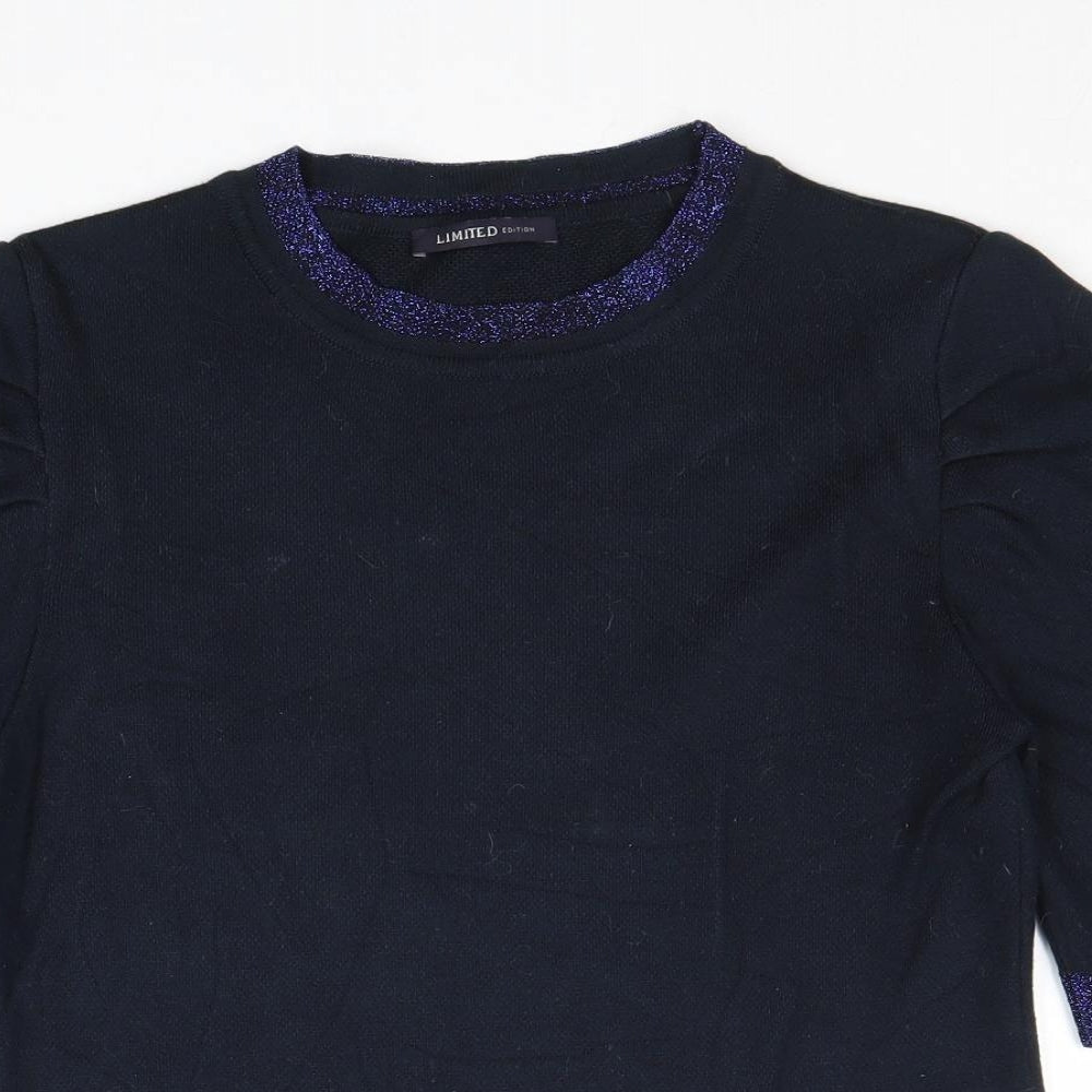 Marks and Spencer Womens Blue Round Neck Viscose Pullover Jumper Size 10