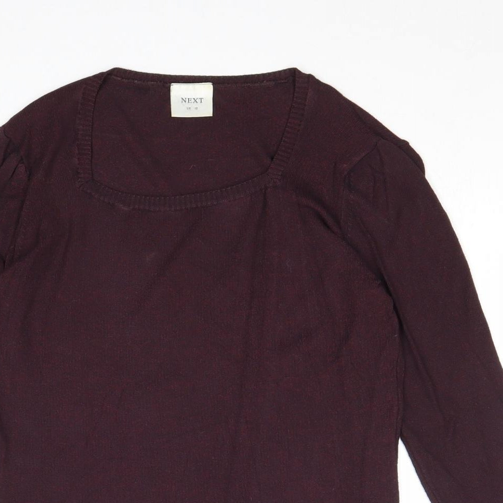 NEXT Womens Pink Square Neck Viscose Pullover Jumper Size 10