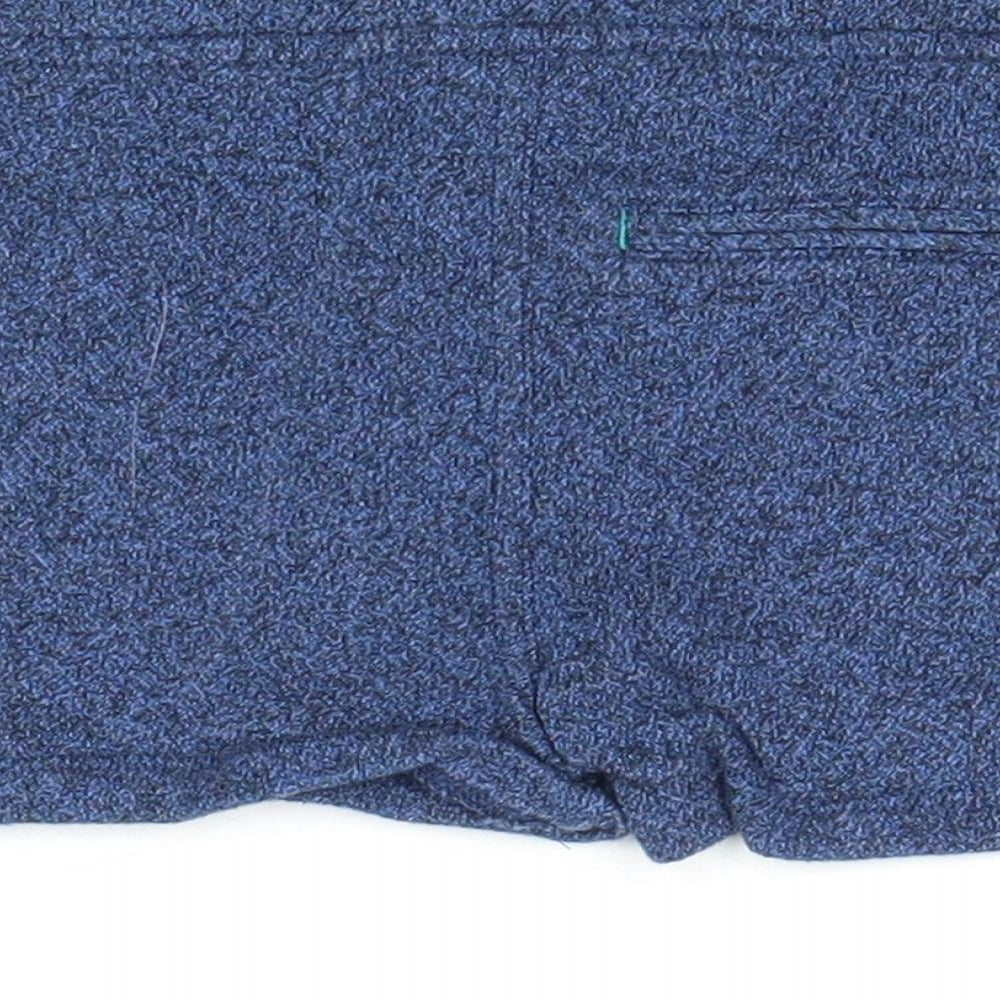 Ted Baker Boys Blue Geometric 100% Cotton Cropped Trousers Size 6-9 Months Buckle