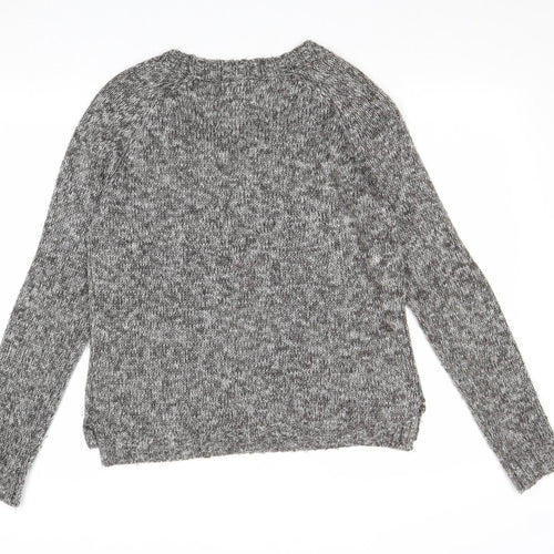 New Look Womens Grey Scoop Neck Acrylic Pullover Jumper Size 8 - Penguin