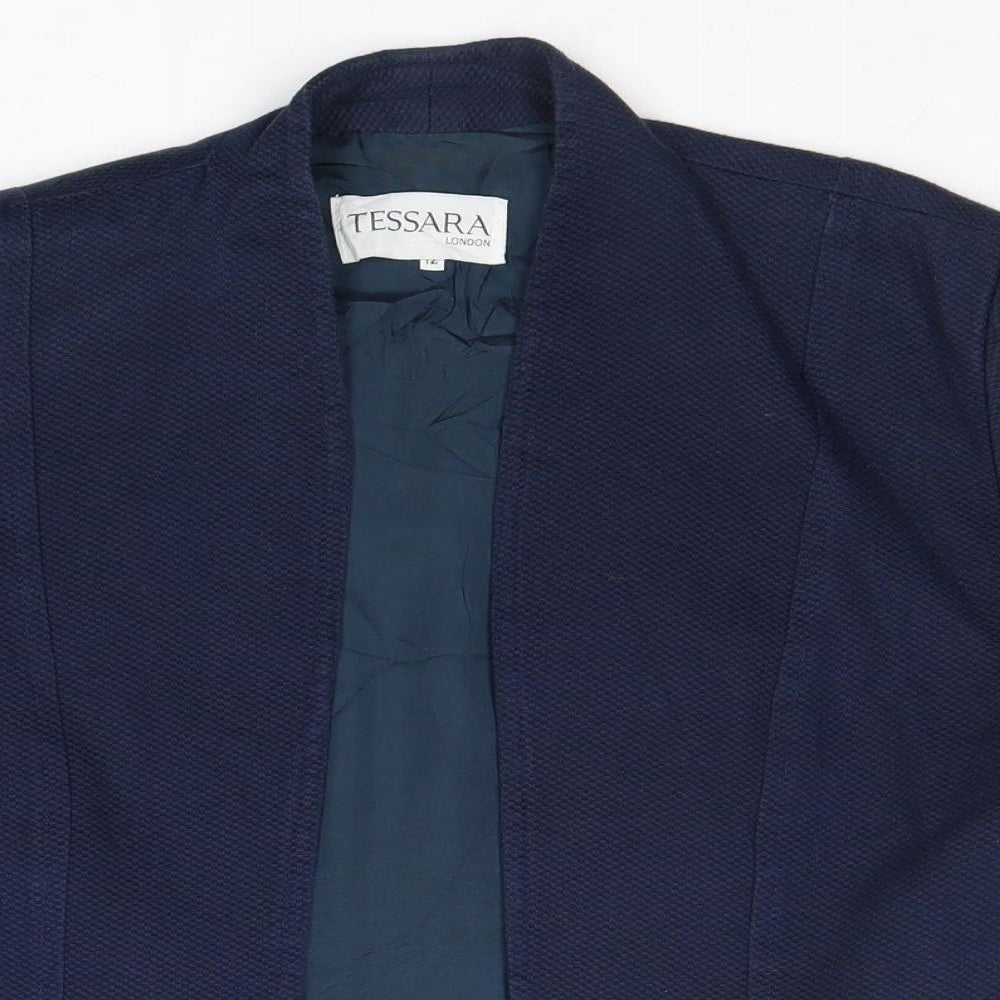 Tessara Womens Blue Jacket Blazer Size 12