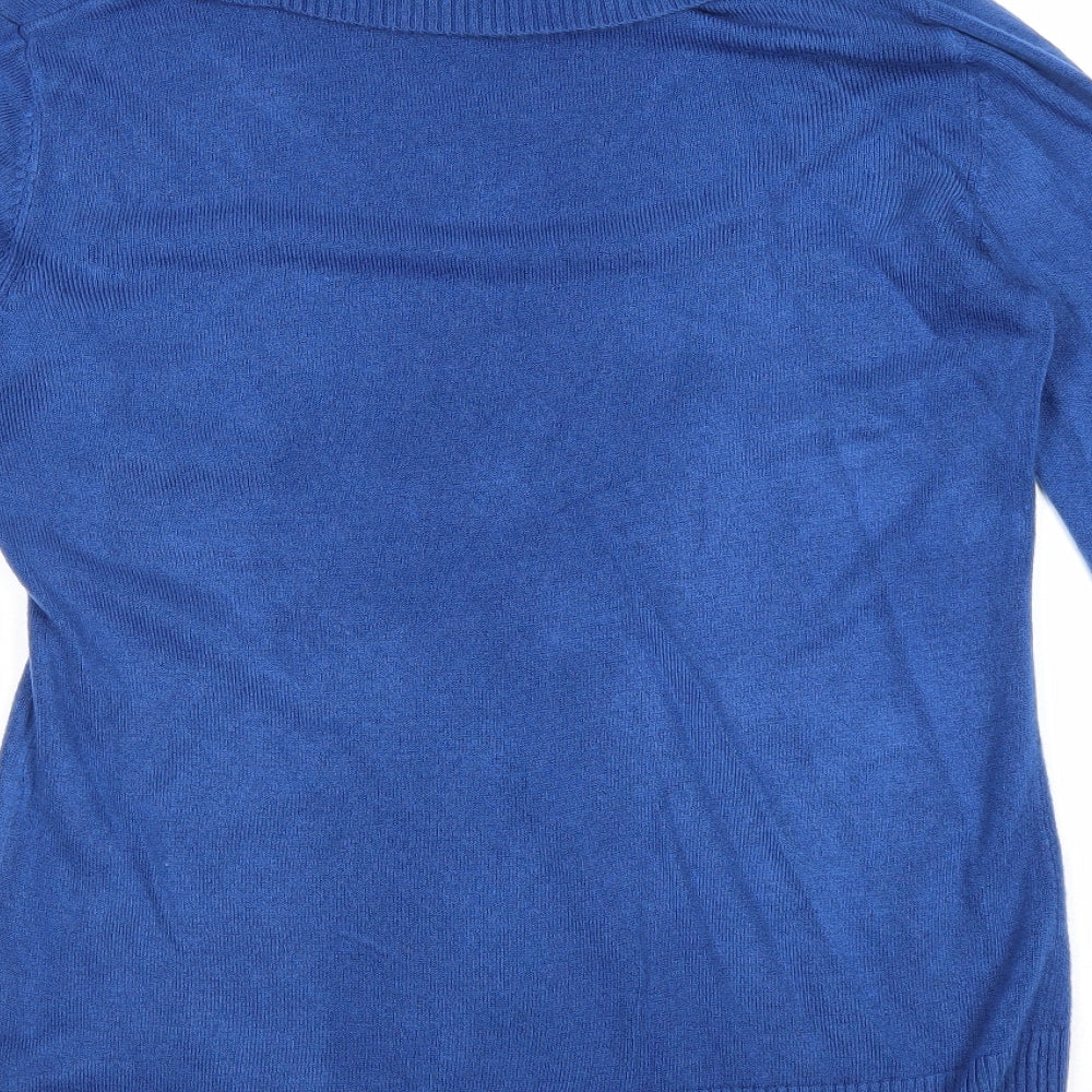 Antea Womens Blue Roll Neck Acrylic Pullover Jumper Size 16