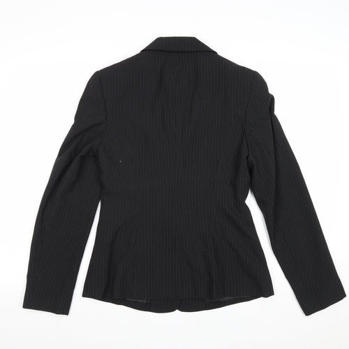 Papaya Womens Black Striped Polyester Jacket Suit Jacket Size 10