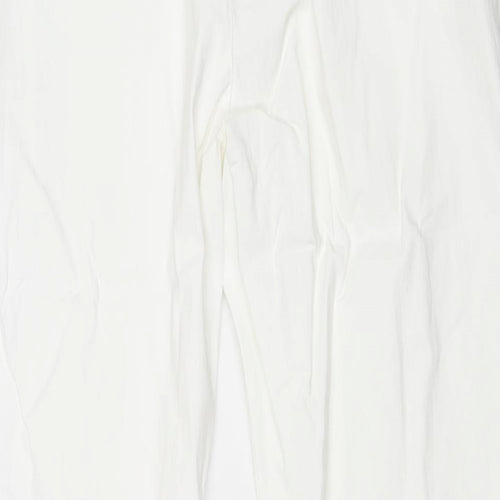 Preworn Womens White Viscose Trousers Size 3XL Regular Drawstring