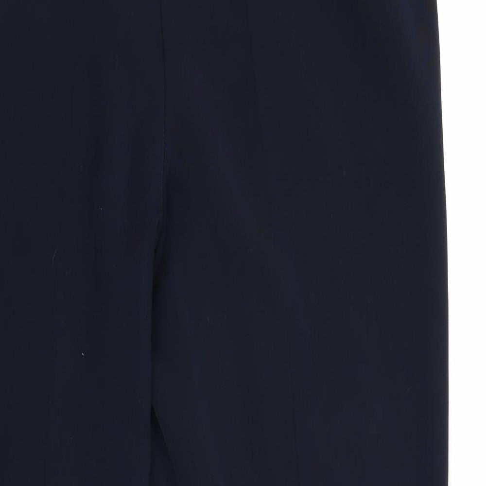 Marks and Spencer Womens Blue Polyester Trousers Size 14 Regular Zip